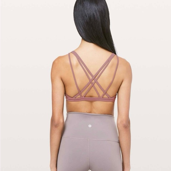 EUC Lululemon Ease to Breathe Light Support A/B Bra sz 6 in colour Spanish Rose - Picture 4 of 7